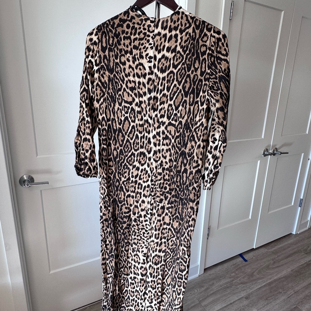 Zara Leopard Print Dress - Black and Tan